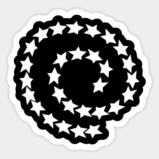 White Star Spiral Sticker